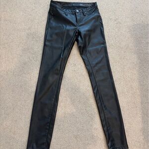 Blank NYC Jet Black Leather Look Pants